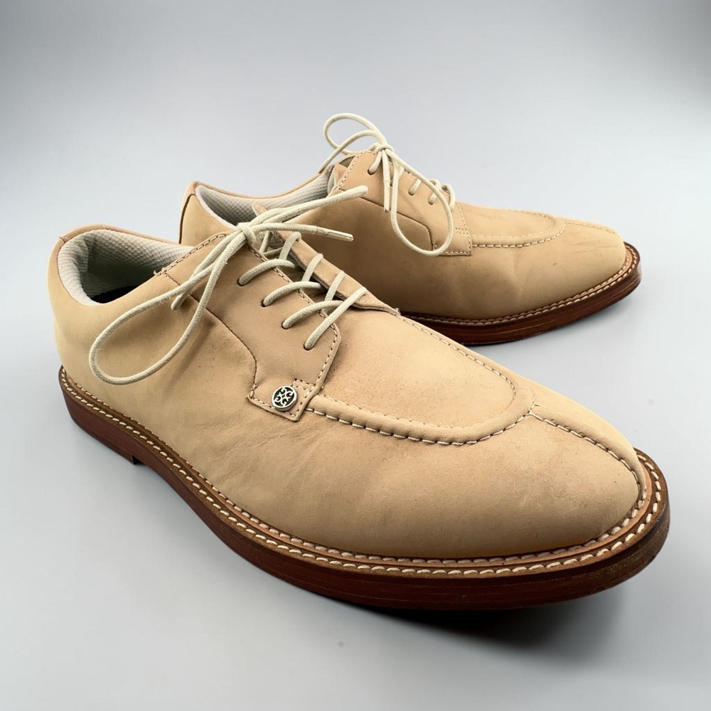 G/FORE Gallivanter Split Toe Nubuck Leather Golf Shoes Mens 10.5 Stone Spikeless